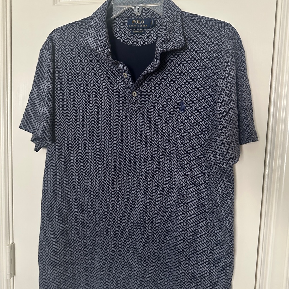 Ralph Lauren Men's Navy Geometric Polo